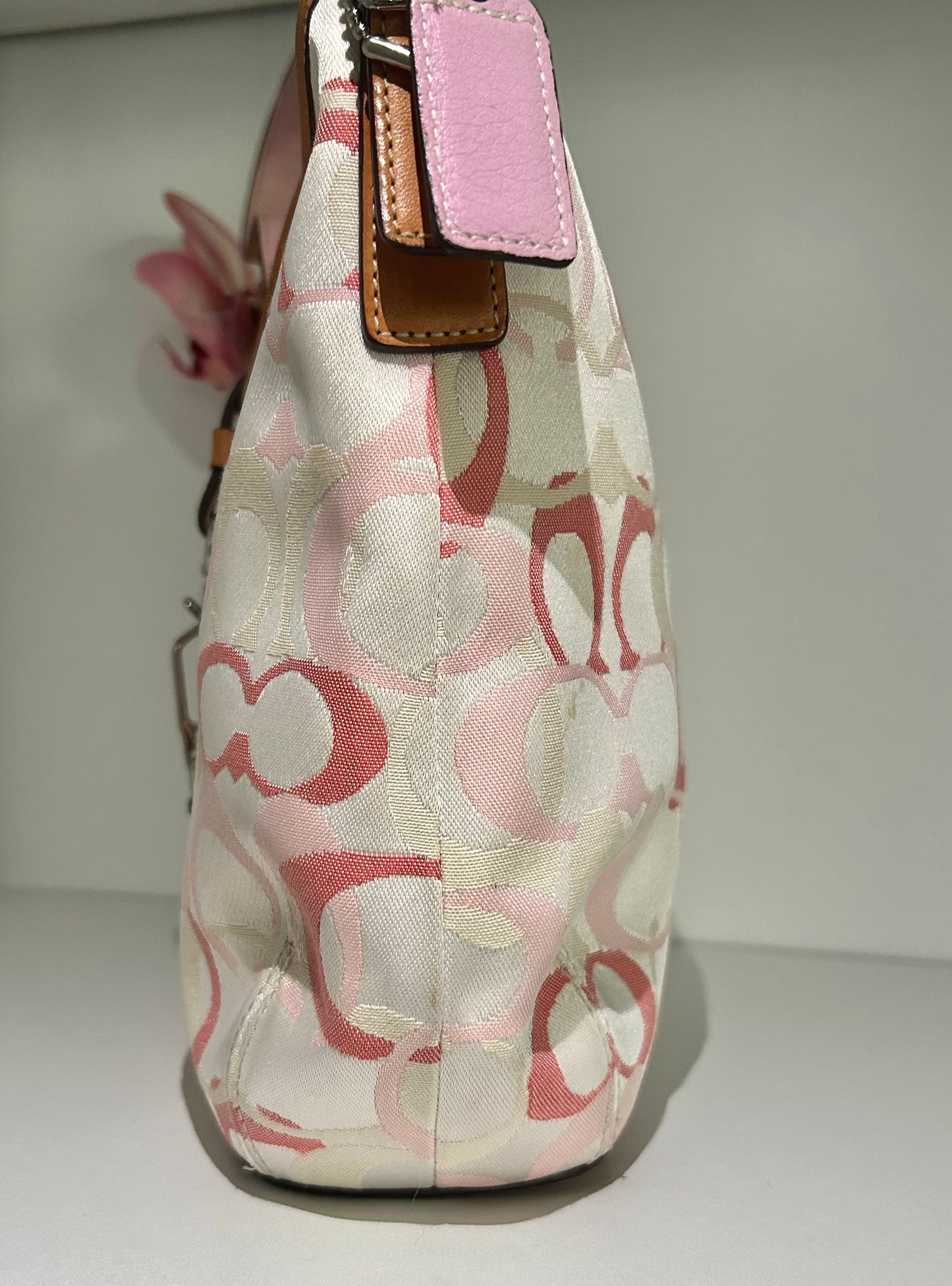 Pink Optic Hobo Clip Purse