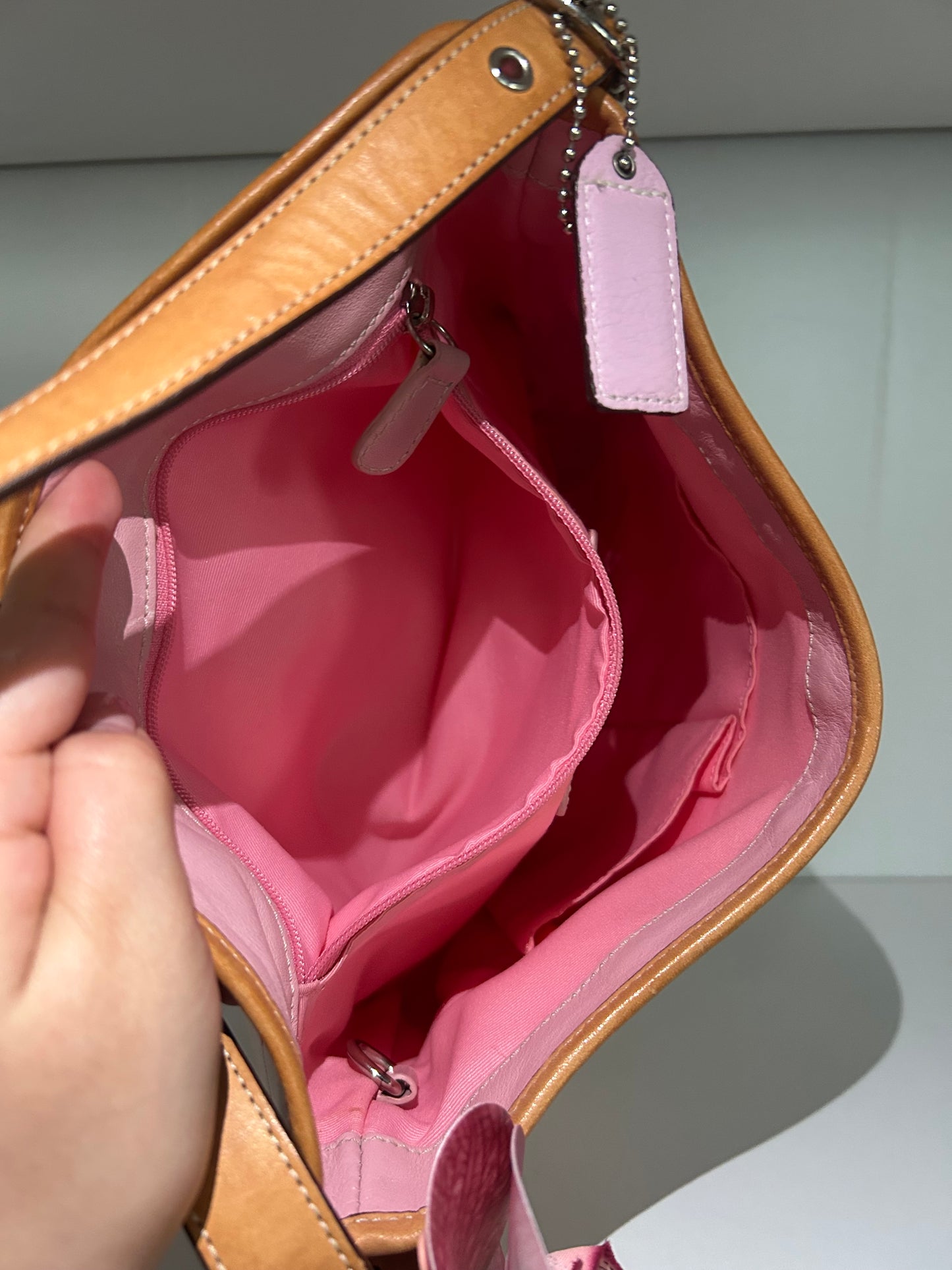 Pink Optic Hobo Clip Purse