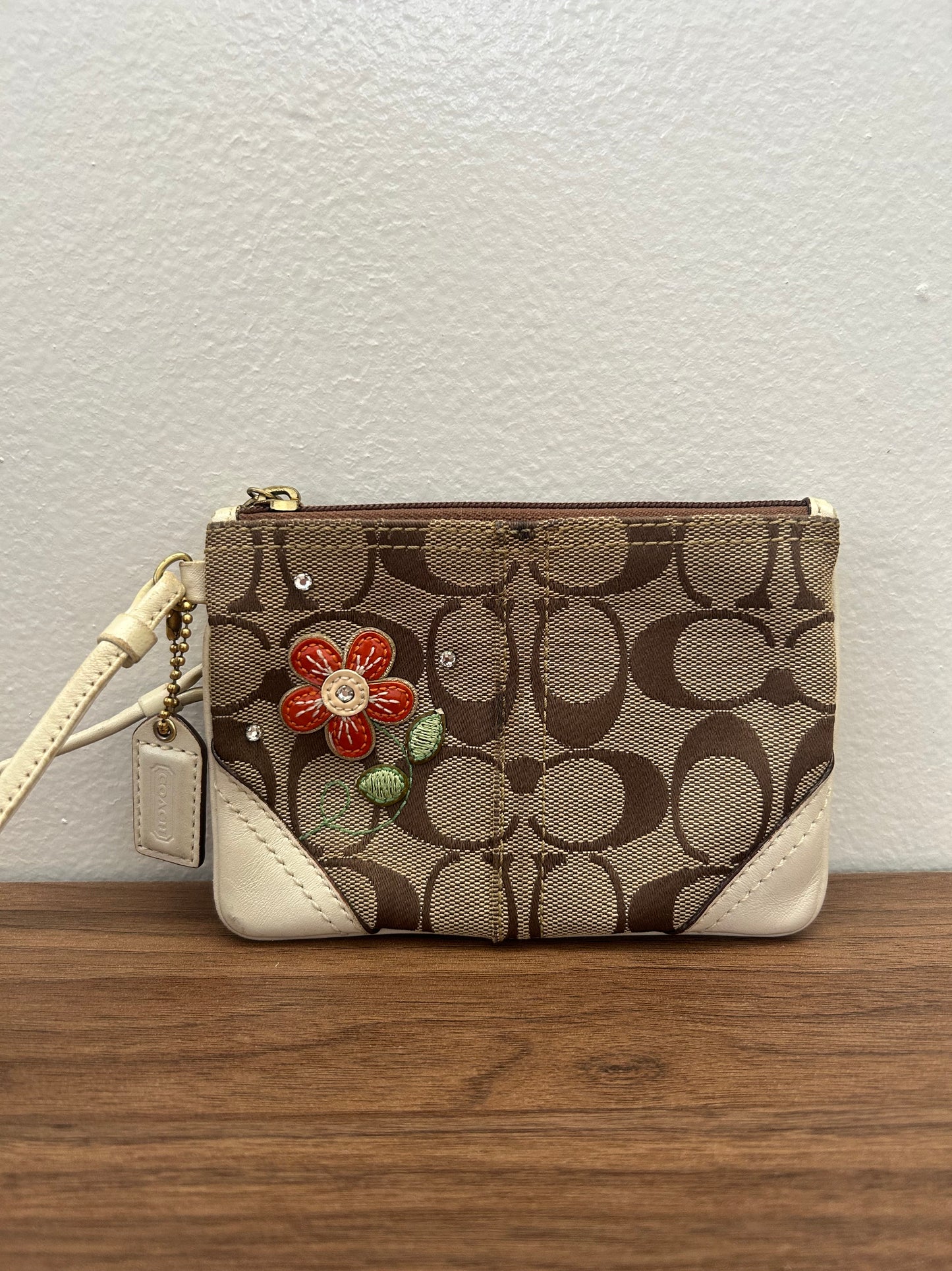Flower Appliqué wristlet