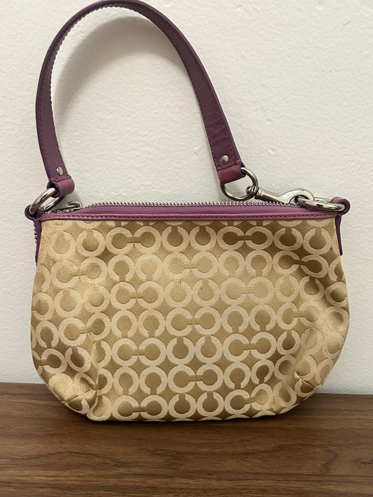 Coach shoulder bag flower appliqué