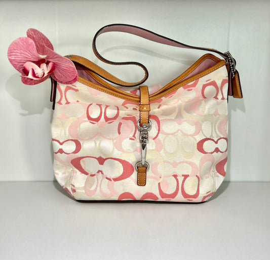 Pink Optic Hobo Clip Purse