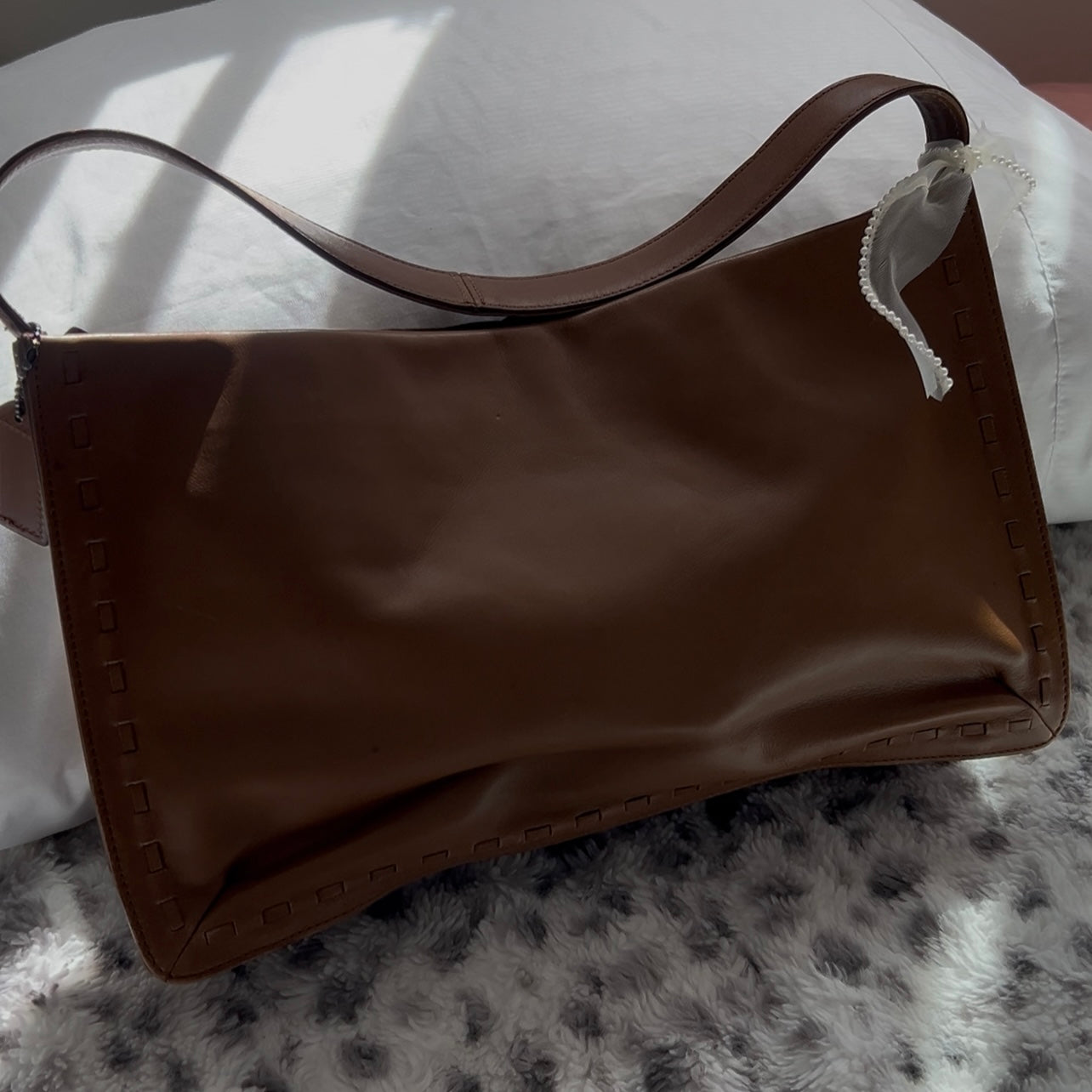 Calf Leather Hobo Shoulder-bag