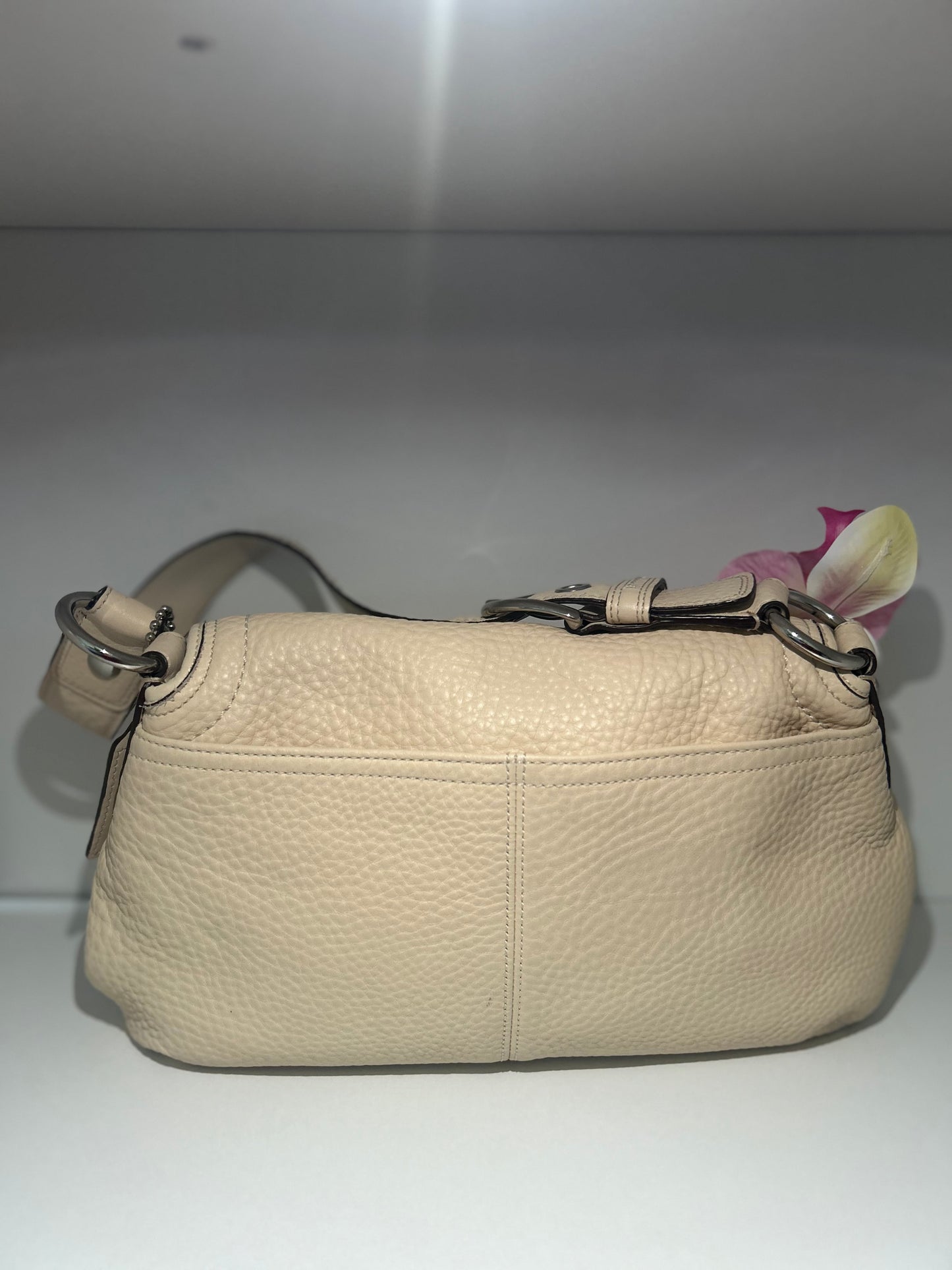 Coach Soho Cream Pebble Leather Shoulder Bag