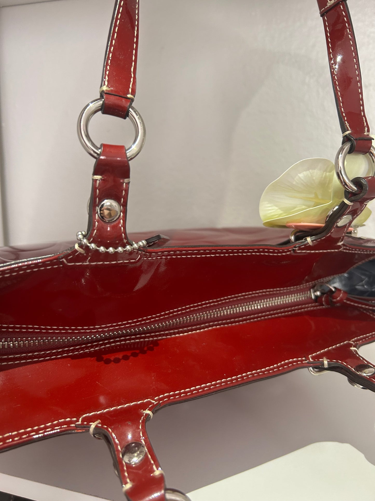 Red Patent Leather Tote