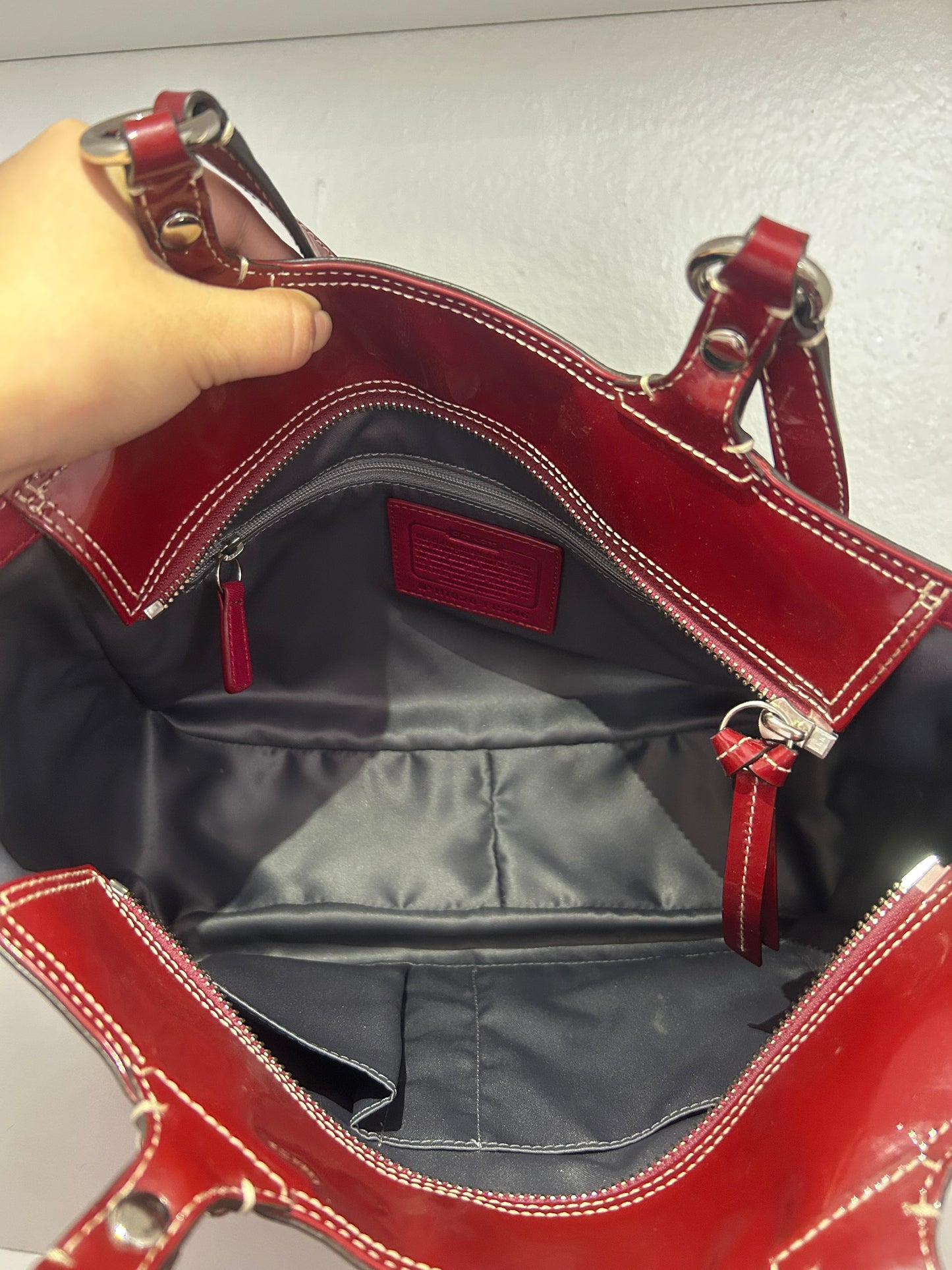 Red Patent Leather Tote