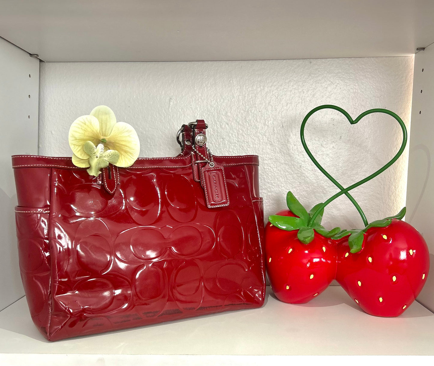 Red Patent Leather Tote