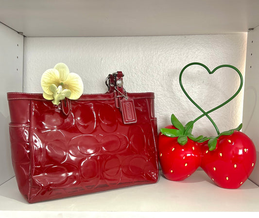 Red Patent Leather Tote