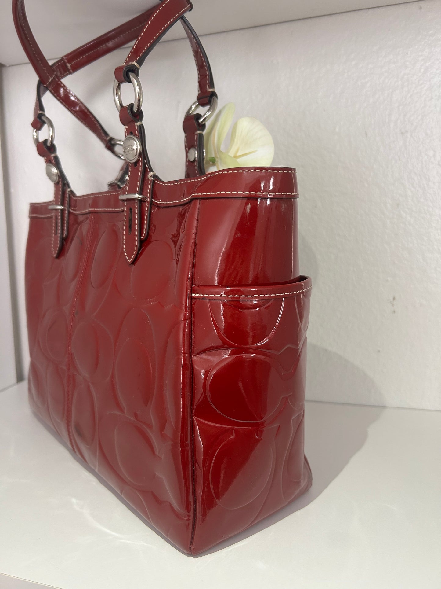Red Patent Leather Tote