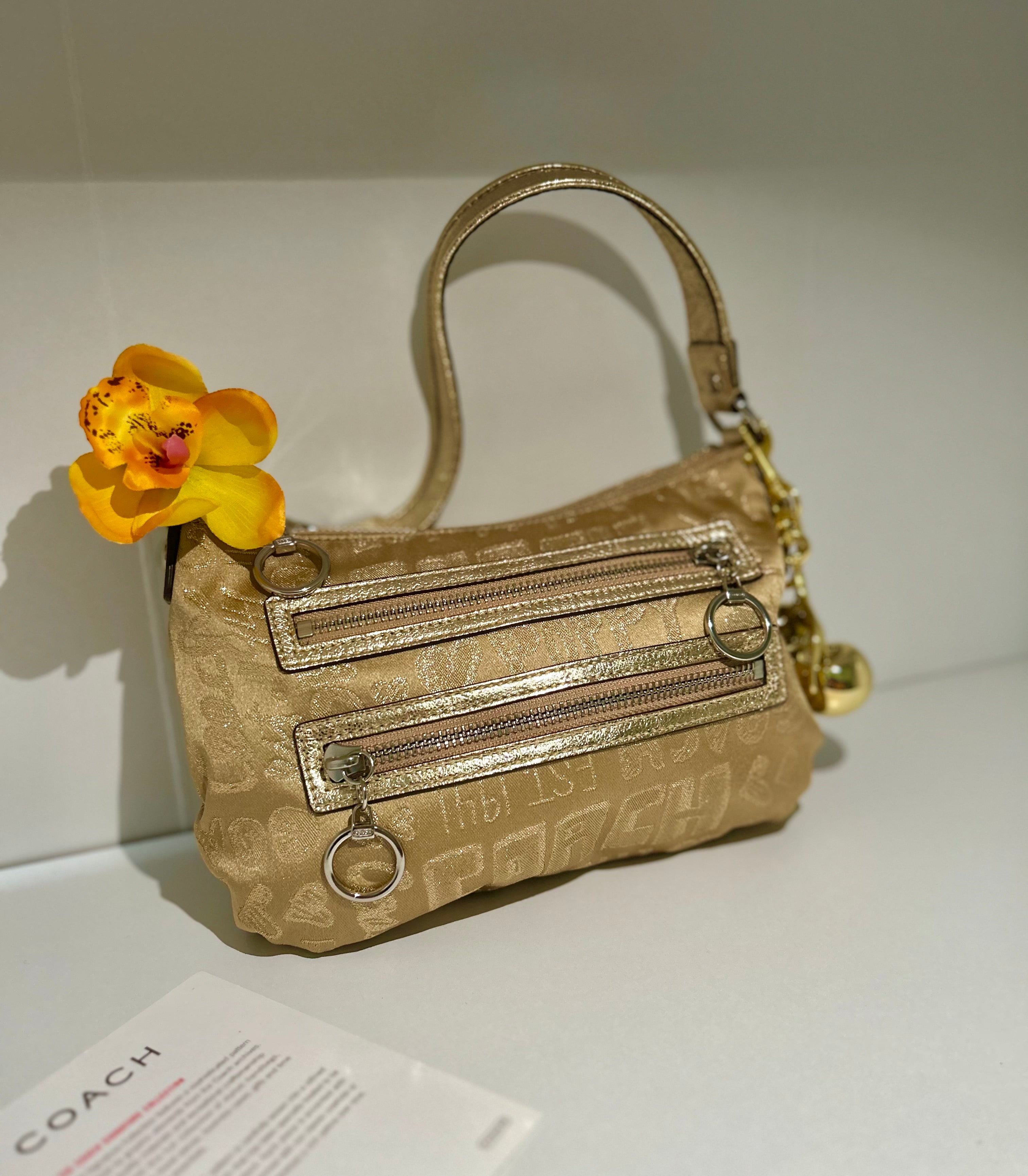 Coach Gold Poppy Shoulder Purse – Timeless Purses
