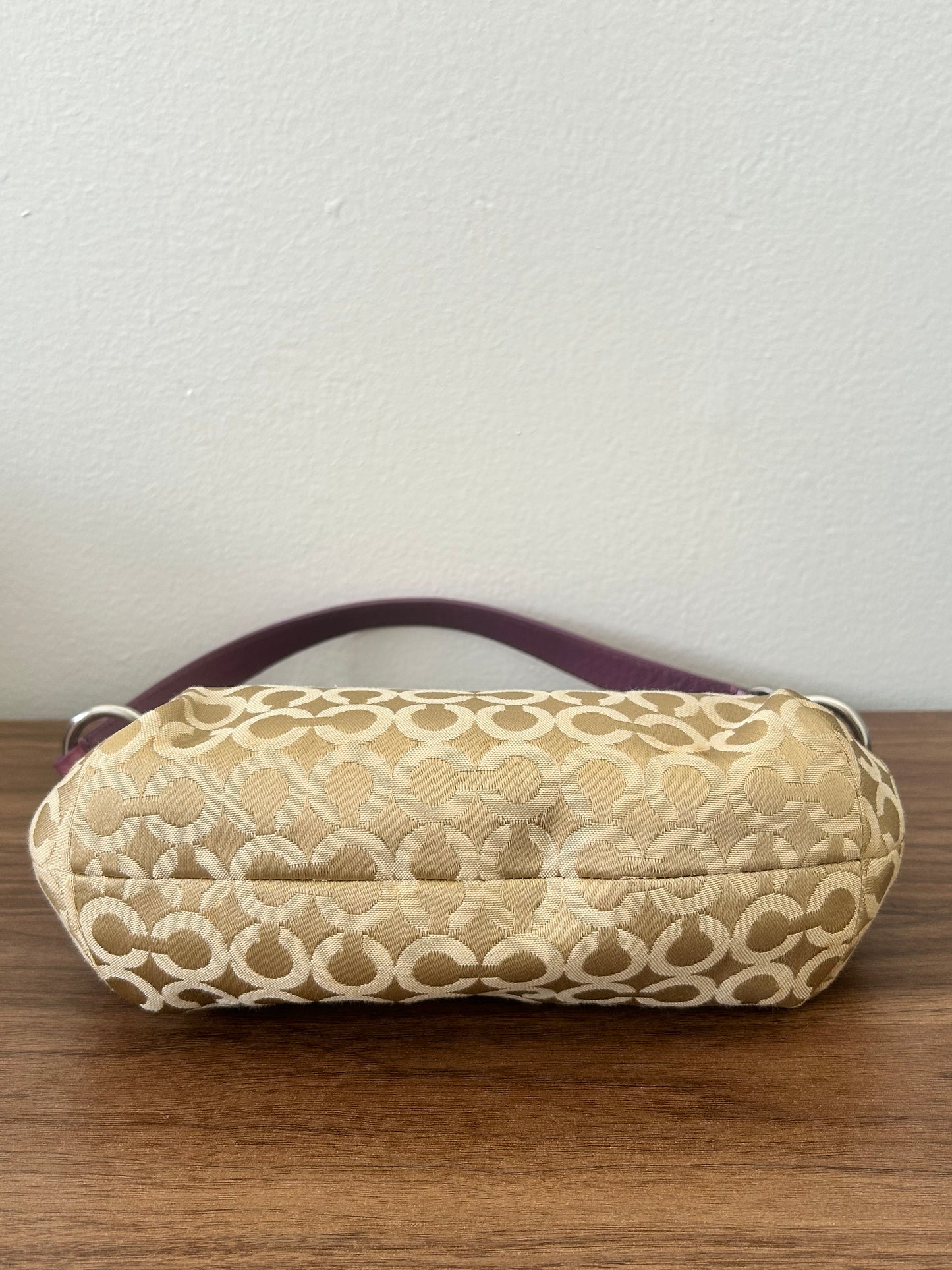 Coach shoulder bag flower appliqué