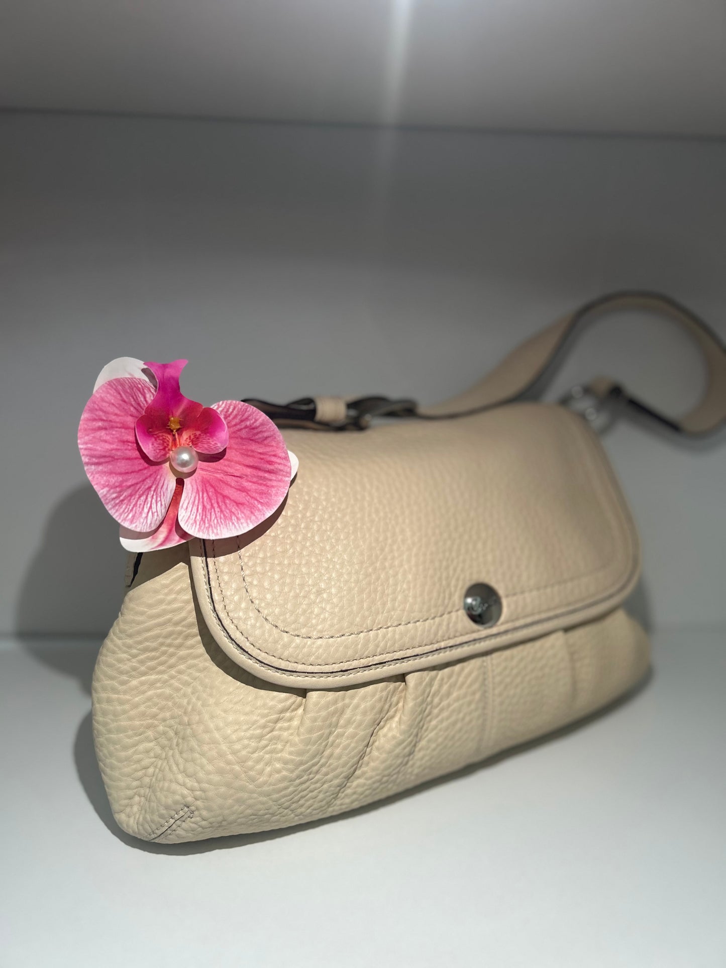 Coach Soho Cream Pebble Leather Shoulder Bag