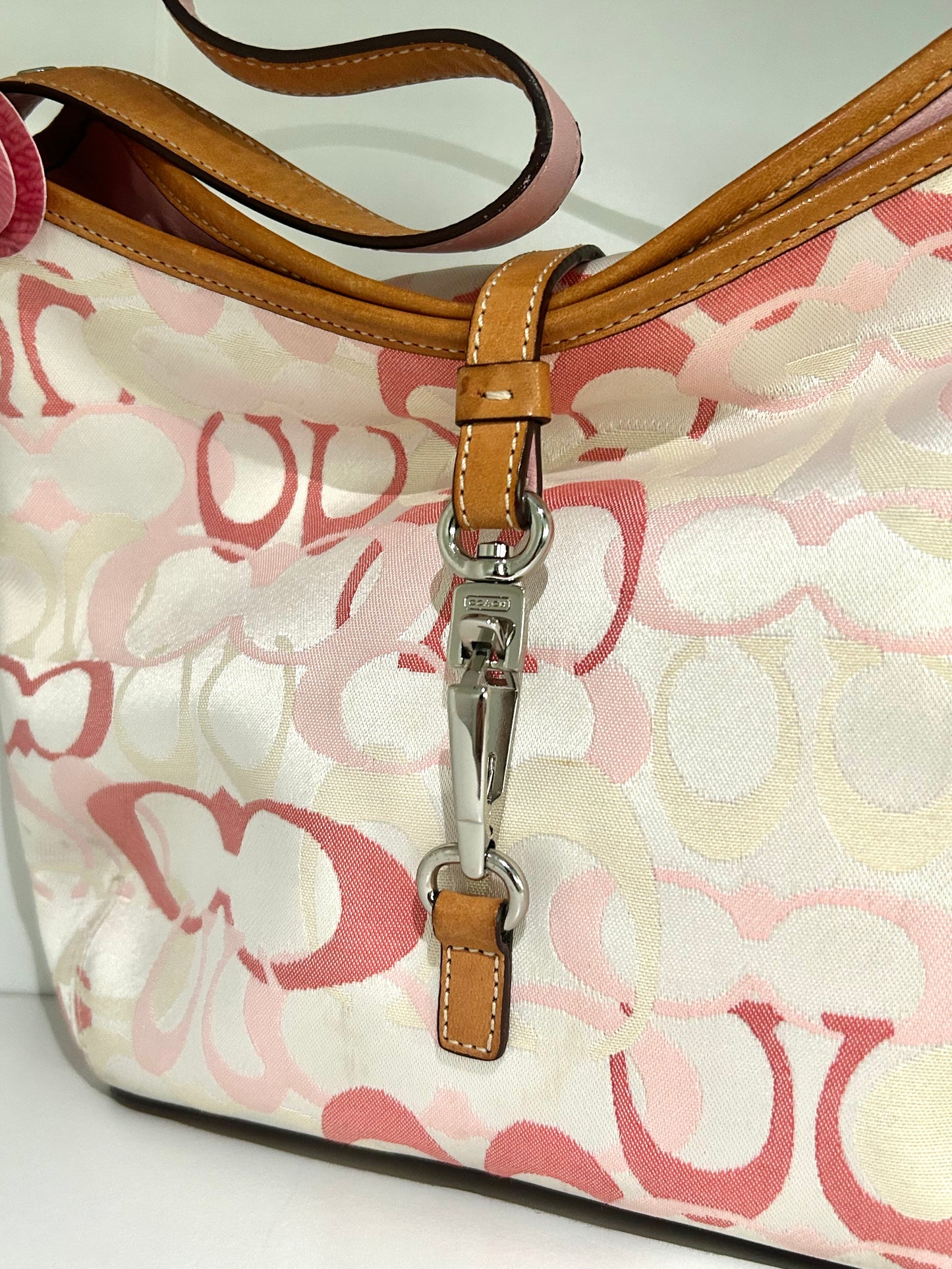 Pink Optic Hobo Clip Purse