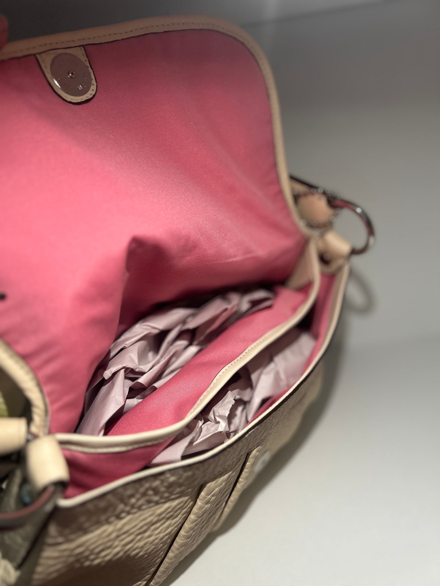 Coach Soho Cream Pebble Leather Shoulder Bag